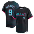 Vanessashop M.Marlins #9 Xavier Edwards Player Black City Connect Home Limited Stitched Jerseys