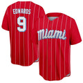 Vanessashop M.Marlins #9 Xavier Edwards Player Red City Connect Home Game Stitched Jerseys