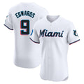 Vanessashop M.Marlins #9 Xavier Edwards Player White  Home Limited Elite Stitched Jerseys