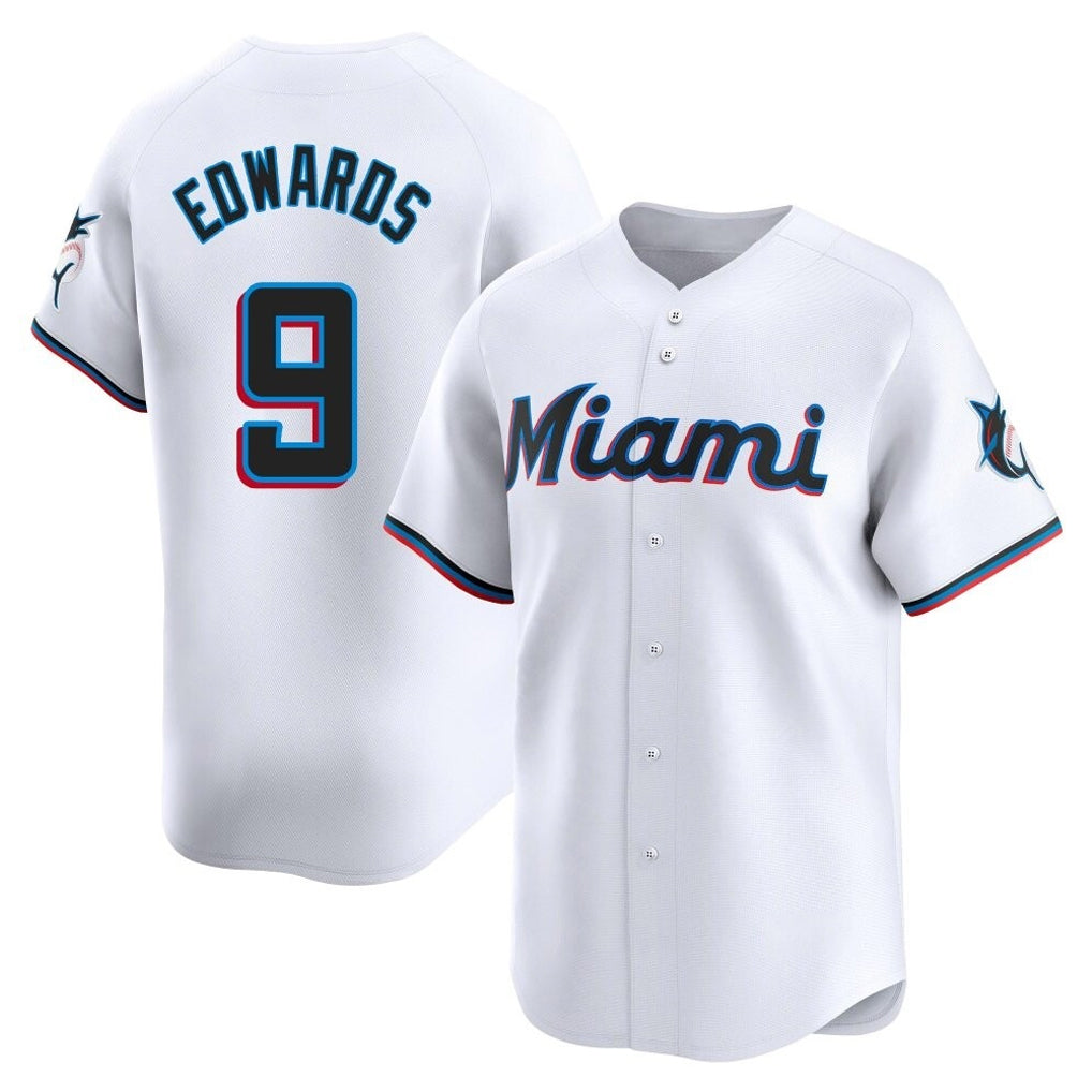 Vanessashop M.Marlins #9 Xavier Edwards Player White  Home Limited Stitched Jerseys