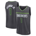 Vanessashop M.Timberwolves #1 Terrence Shannon Jr. Anthracite Fast Break Replica Stitched Jerseys - Statement Edition