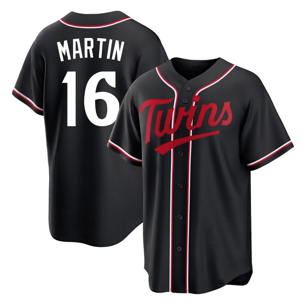 Vanessashop M.Twins #16 Austin Martin Player Black Fashion Out Home Limited Stitched Jerseys