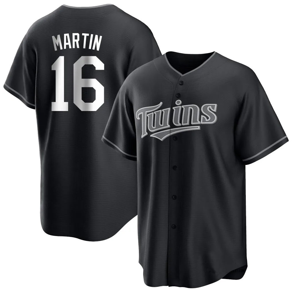 Vanessashop M.Twins #16 Austin Martin Player Black Home Game Stitched Jerseys
