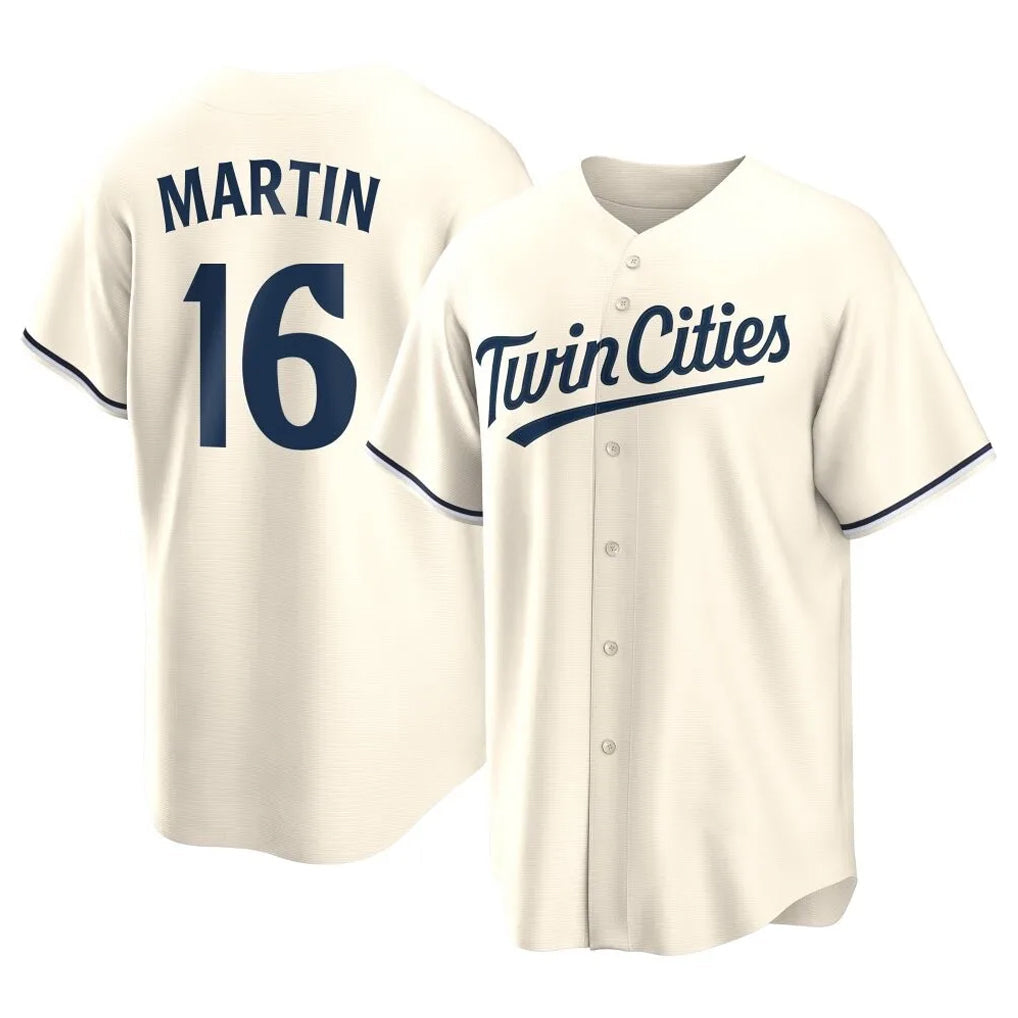 Vanessashop M.Twins #16 Austin Martin Player Cream Game Limited Home Stitched Jerseys