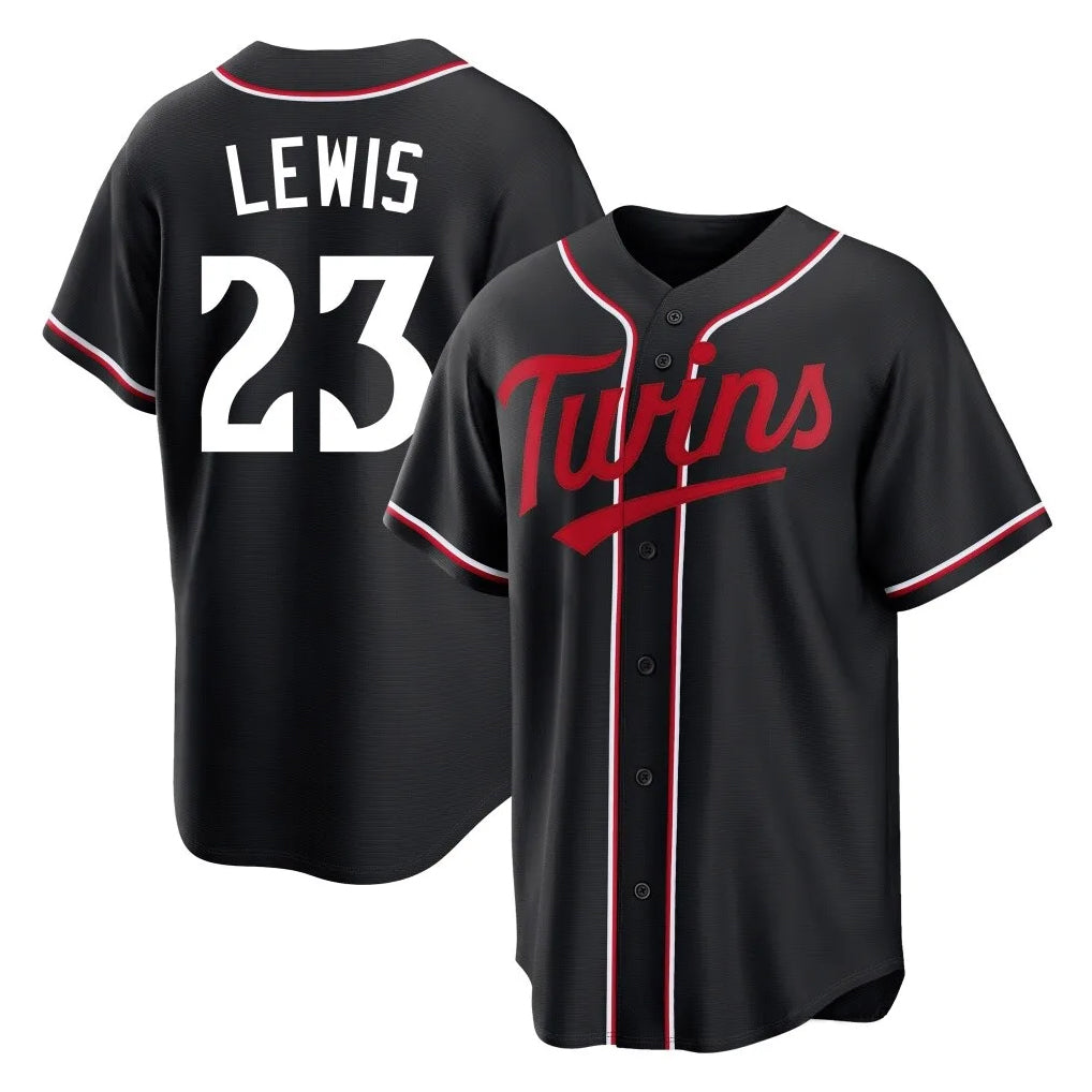 Vanessashop M.Twins #23 Royce Lewis Player Black Fashion Out Home Limited Stitched Jerseys
