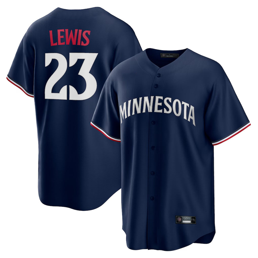 Vanessashop M.Twins #23 Royce Lewis Player Navy Replica Alternate Home Stitched Jerseys