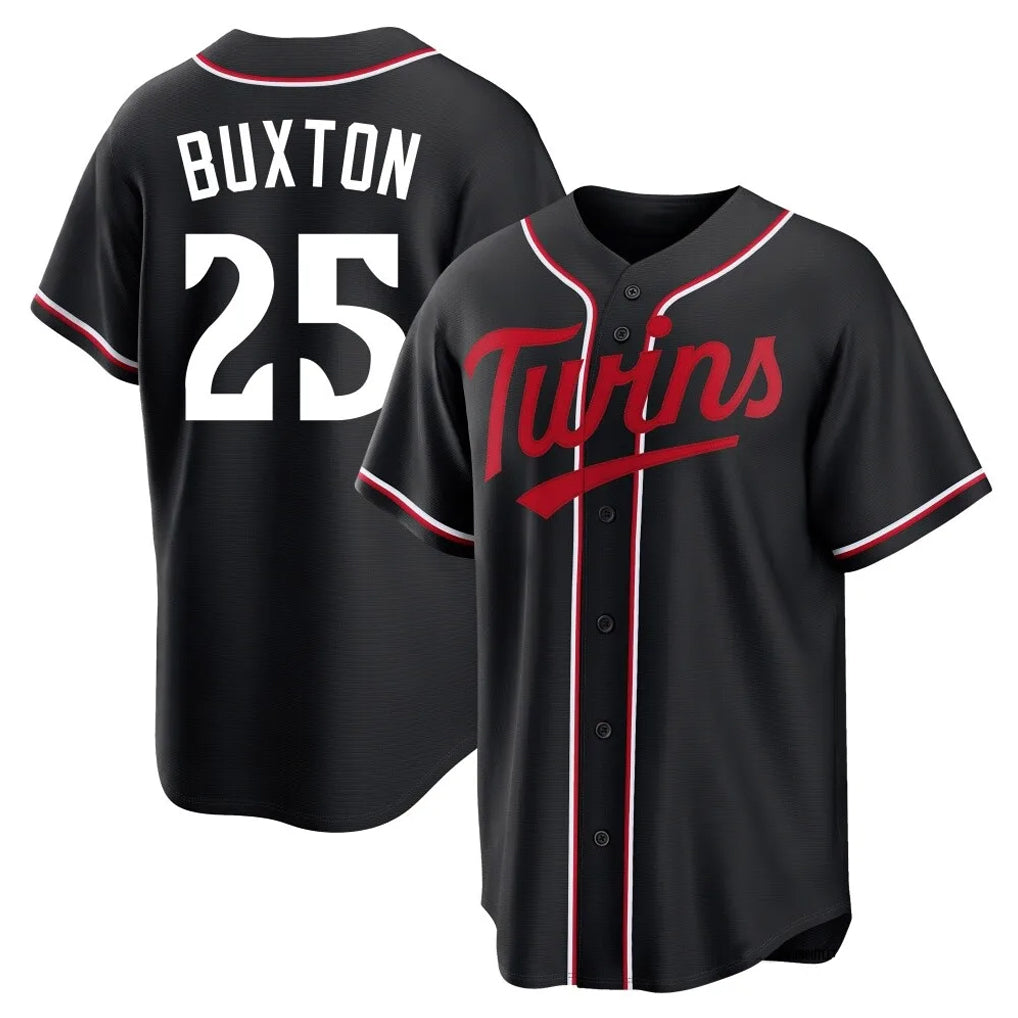 Vanessashop M.Twins #25 Byron Buxton Player Black Fashion Out Home Limited Stitched Jerseys