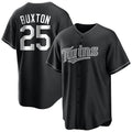 Vanessashop M.Twins #25 Byron Buxton Player Black Home Game Stitched Jerseys