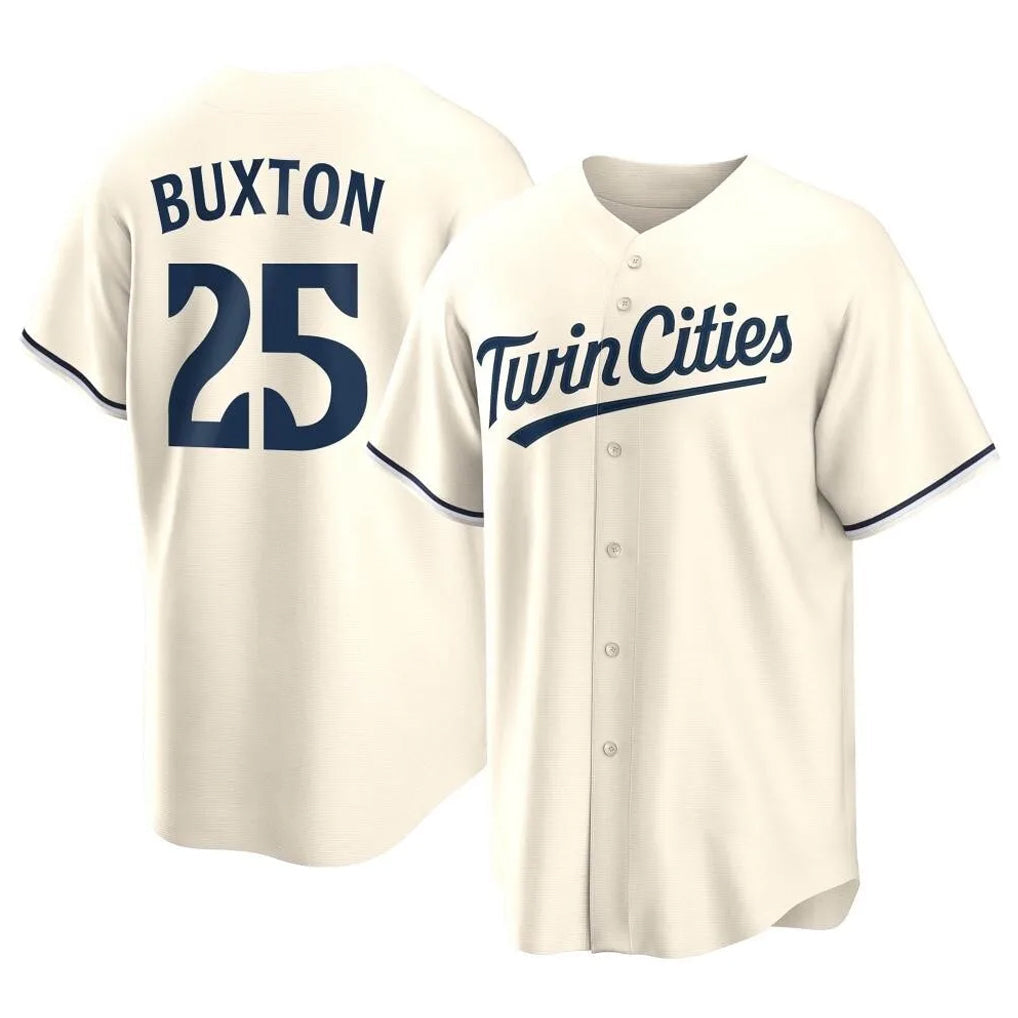 Vanessashop M.Twins #25 Byron Buxton Player Cream Game Limited Home Stitched Jerseys