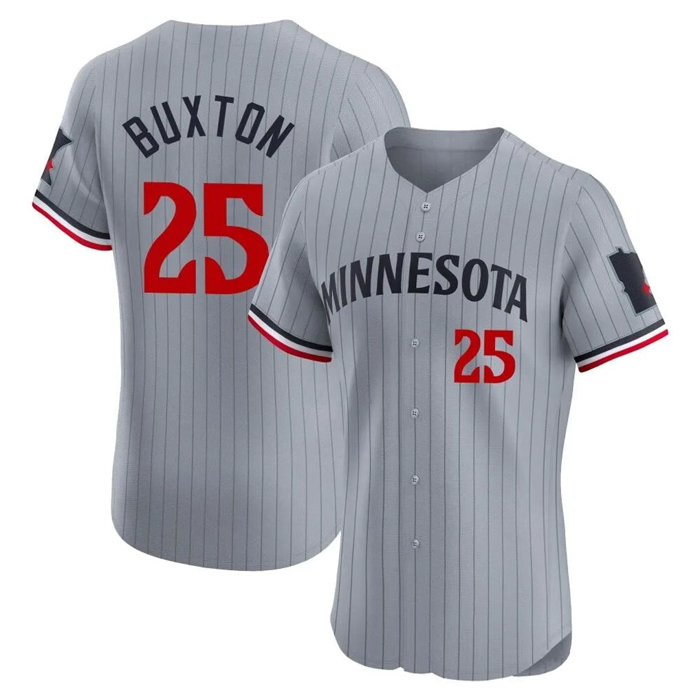 Vanessashop M.Twins #25 Byron Buxton Player Gray Home Limited Elite Stitched Jerseys