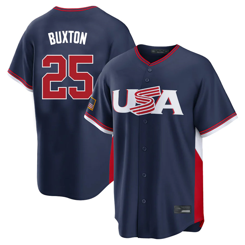 Vanessashop M.Twins #25 Byron Buxton Player Navy USA 2026 World Classic Limited Home Stitched Jerseys