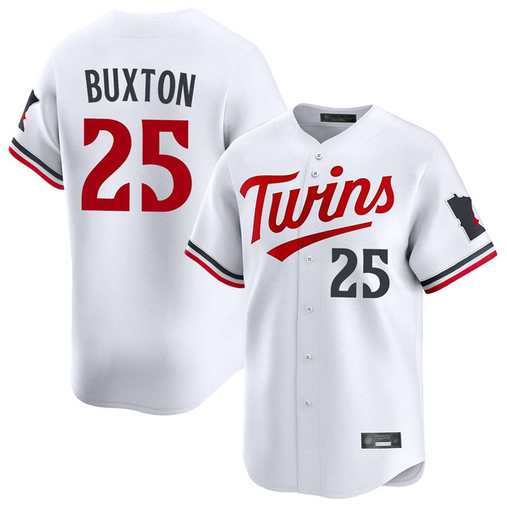 Vanessashop M.Twins #25 Byron Buxton Player White Home Limited Stitched Jerseys