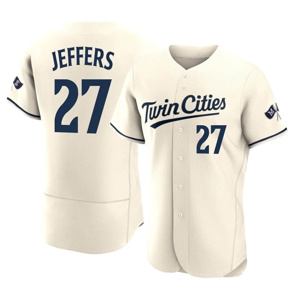 Vanessashop M.Twins #27 Ryan Jeffers Player Cream Home Limited Elite Stitched Jerseys