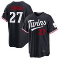 Vanessashop M.Twins #27 Ryan Jeffers Player Navy Home Game Stitched Jerseys