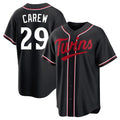 Vanessashop M.Twins #29 Rod Carew Player Black Fashion Out Home Limited Stitched Jerseys