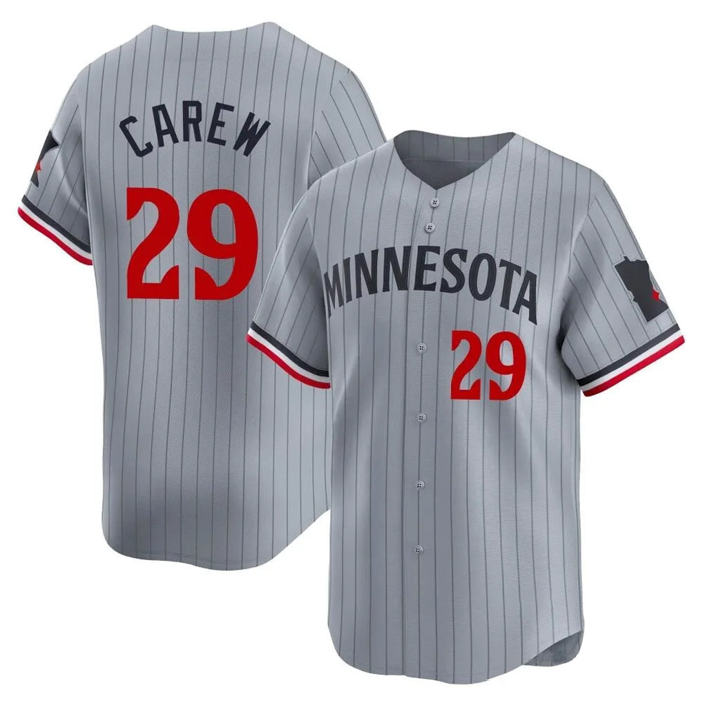Vanessashop M.Twins #29 Rod Carew Player Gray Home Limited Stitched Jerseys