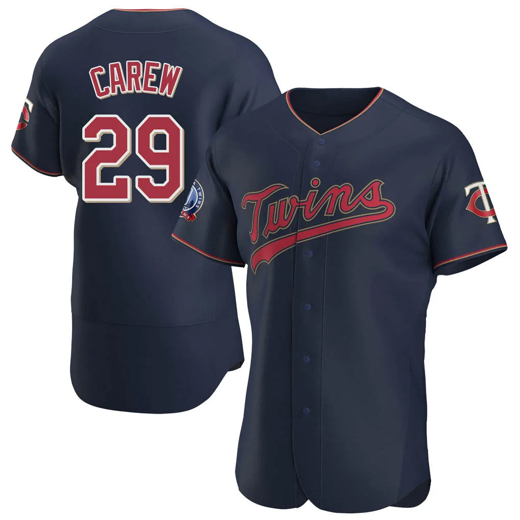 Vanessashop M.Twins #29 Rod Carew Player Navy 60th Home Limited Elite Stitched Jerseys