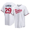 Vanessashop M.Twins #29 Rod Carew Player White Home Game Stitched Jerseys