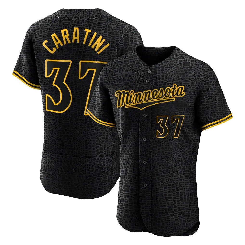 Vanessashop M.Twins #37 Victor Caratini Player Black Snake Skin City Home Limited Elite Stitched Jerseys