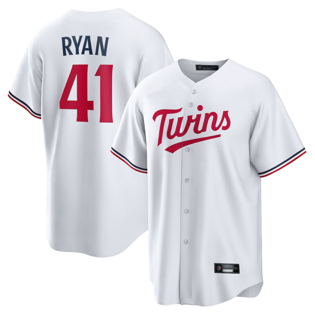 Vanessashop M.Twins #41 Joe Ryan Player White Home Game Stitched Jerseys