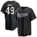 Vanessashop M.Twins #49 Pablo Lopez Player Black Home Game Stitched Jerseys