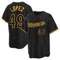 Vanessashop M.Twins #49 Pablo Lopez Player Black Snake Skin City Home Game Stitched Jerseys