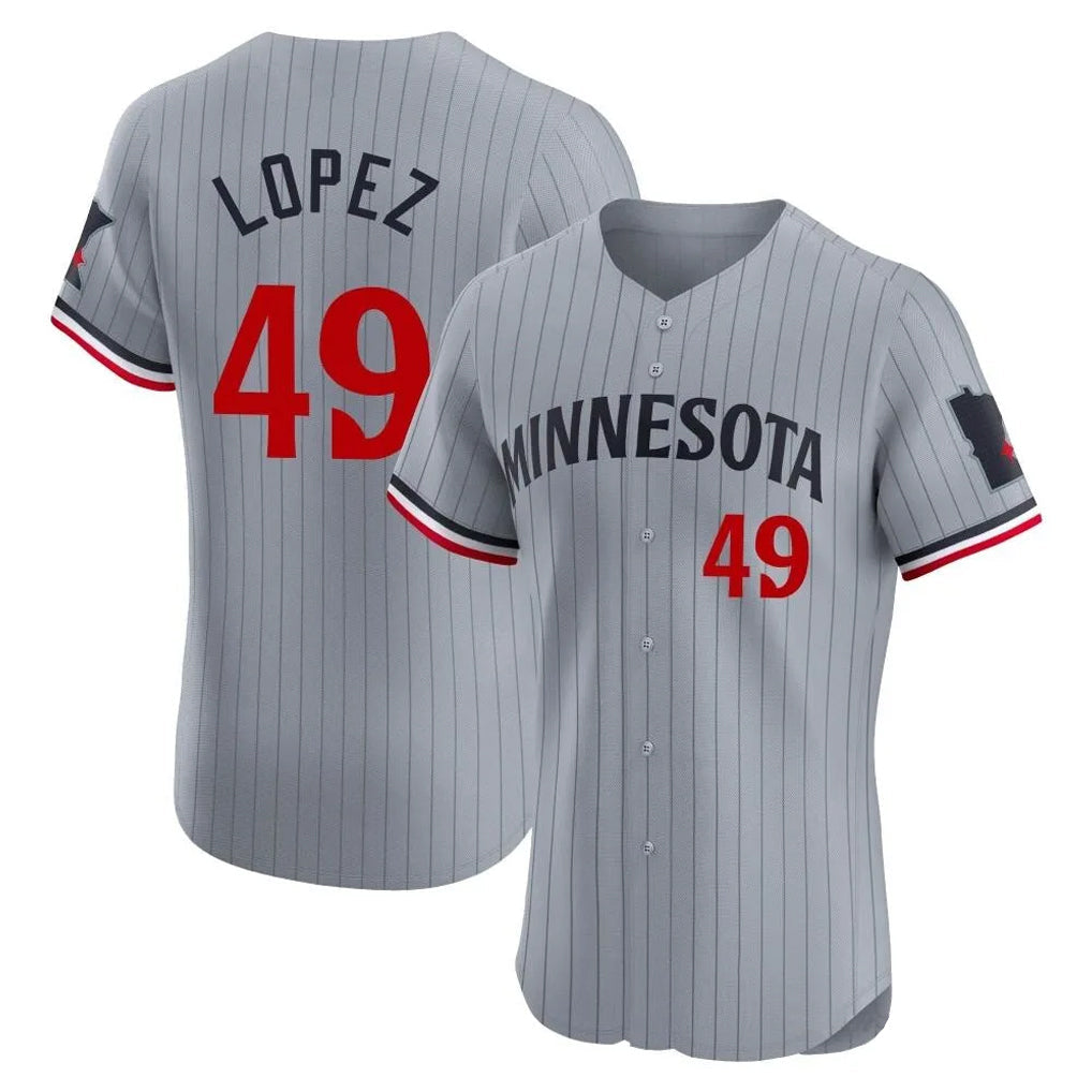 Vanessashop M.Twins #49 Pablo Lopez Player Gray Home Limited Elite Stitched Jerseys