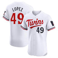 Vanessashop M.Twins #49 Pablo Lopez Player White Home Limited Elite Stitched Jerseys