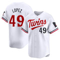 Vanessashop M.Twins #49 Pablo Lopez Player White Home Limited Stitched Jerseys