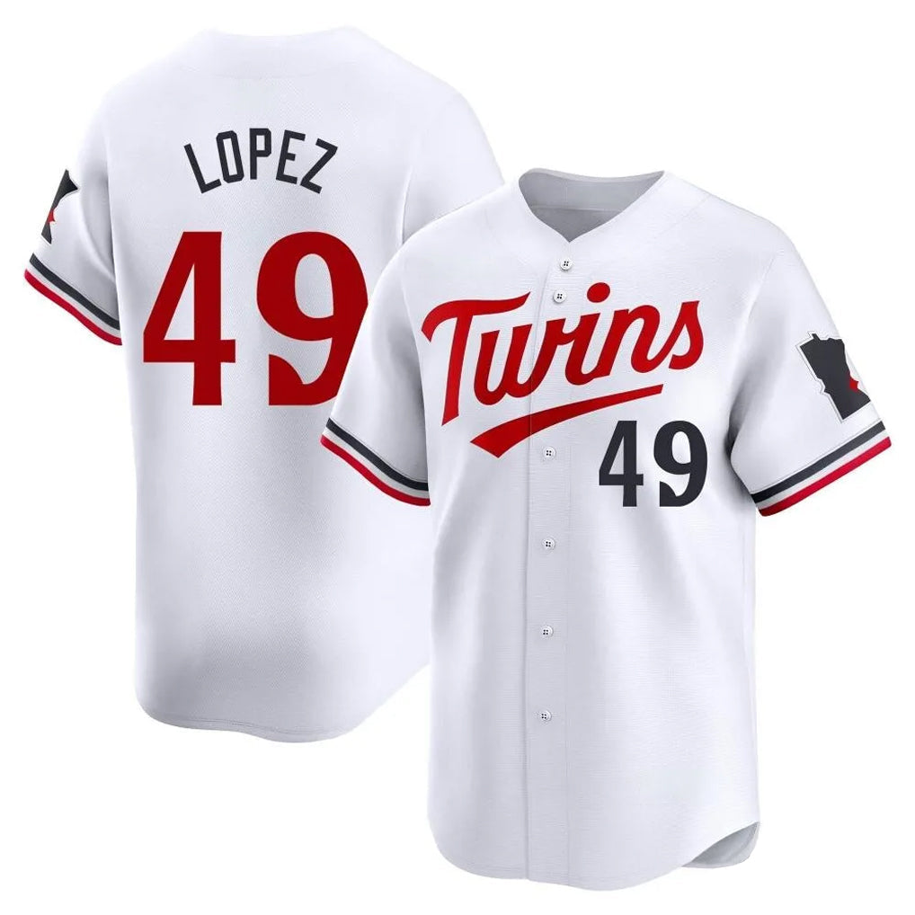 Vanessashop M.Twins #49 Pablo Lopez Player White Home Limited Stitched Jerseys