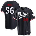 Vanessashop M.Twins #56 Josh Bell Player Navy Home Game Stitched Jerseys