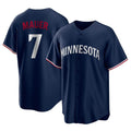 Vanessashop M.Twins #7 Joe Mauer Player Navy Replica Alternate Home Stitched Jerseys