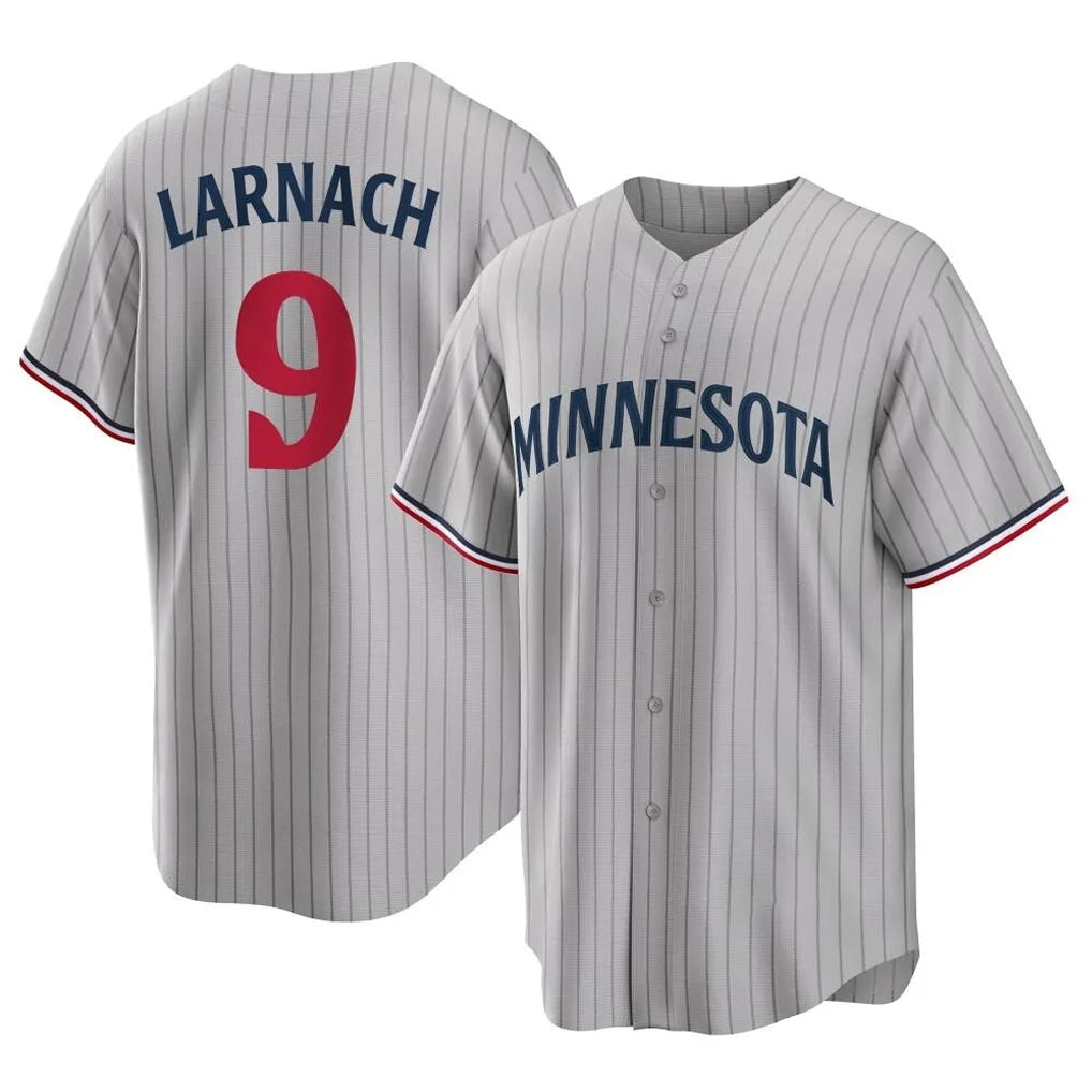 Vanessashop M.Twins #9 Trevor Larnach Player Gray Game Limited Home Stitched Jerseys