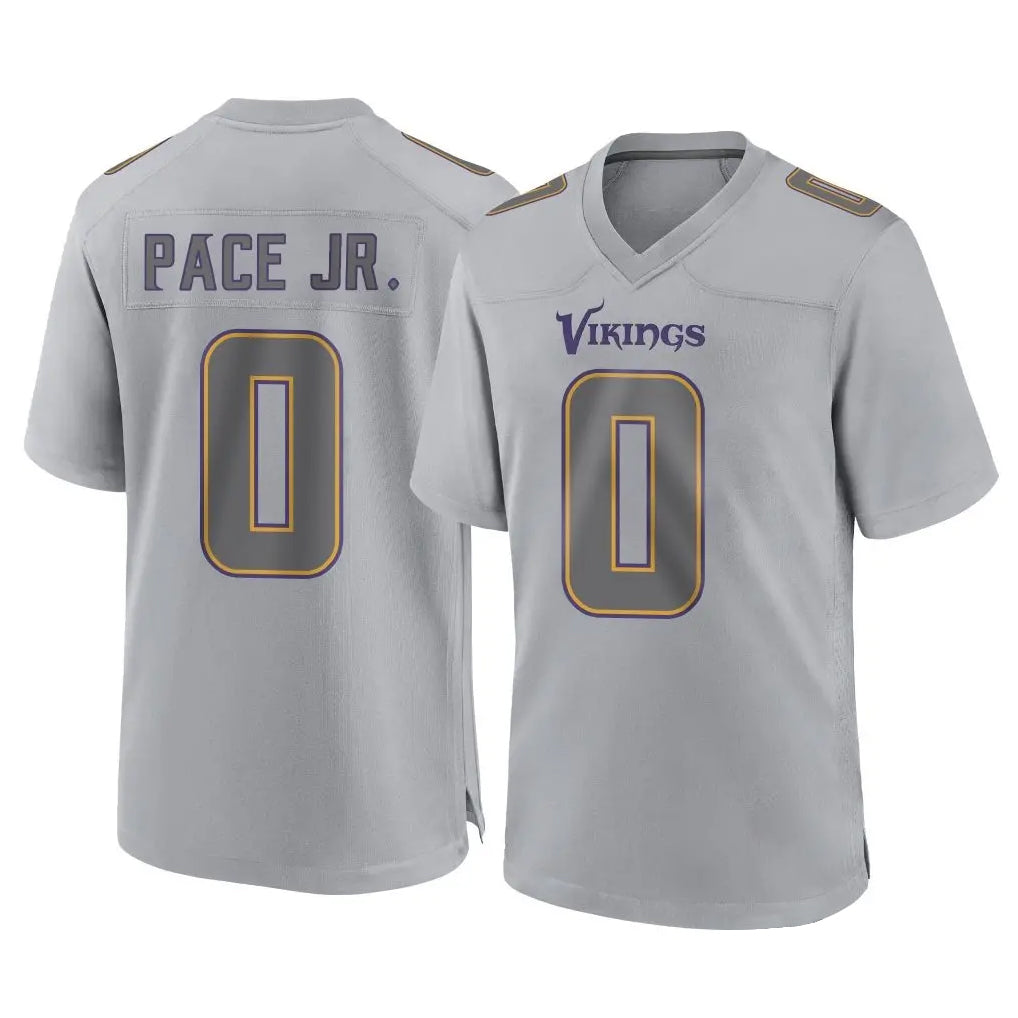 Vanessashop M.Vikings #0 Ivan Pace Jr. Player Gray Atmosphere Fashion Home Game Stitched Jerseys