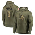 Vanessashop M.Vikings #0 Ivan Pace Jr. Player Olive Salute to Service Pullover Hoodies Home Game Stitched Jerseys