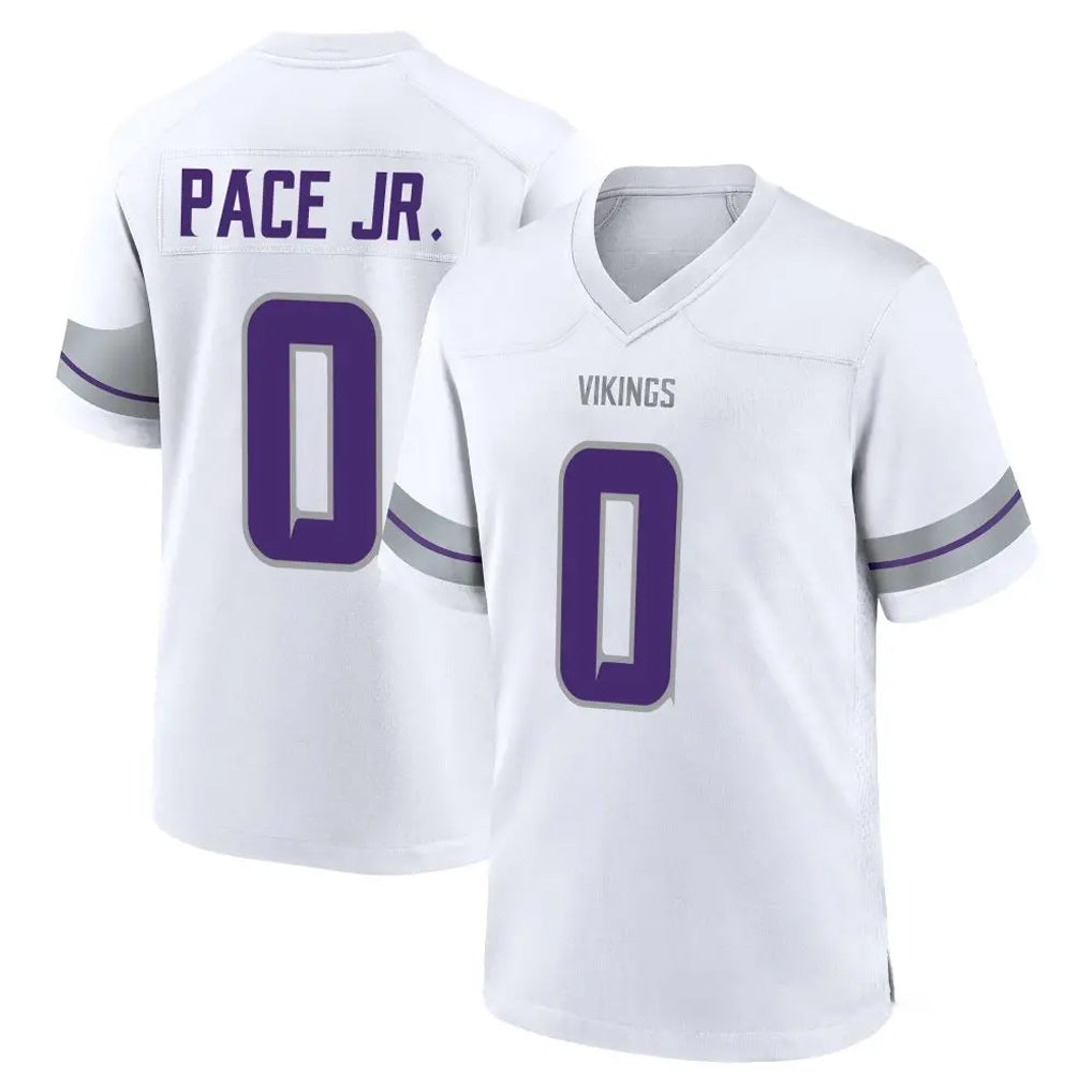Vanessashop M.Vikings #0 Ivan Pace Jr. Player White Alternate Home Game Stitched Jerseys