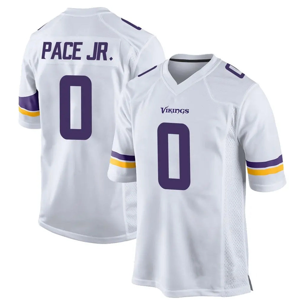 Vanessashop M.Vikings #0 Ivan Pace Jr. Player White Home Game Stitched Jerseys