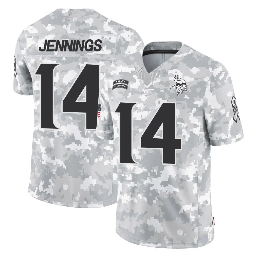 Vanessashop M.Vikings #14 Jauan Jennings Player Arctic Camo Salute To Service Limited Game Stitched Jerseys