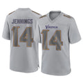 Vanessashop M.Vikings #14 Jauan Jennings Player Gray Atmosphere Fashion Home Game Stitched Jerseys