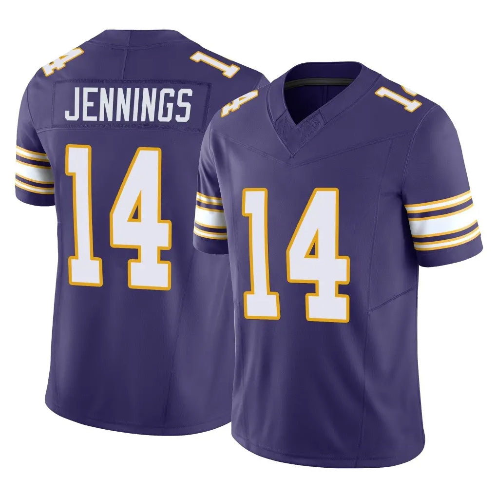 Vanessashop M.Vikings #14 Jauan Jennings Player Purple Limited Classic Vapor F.U.S.E. Home Game Stitched Jerseys