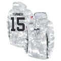 Vanessashop M.Vikings #15 Dallas Turner Player Arctic Camo Salute to Service Pullover Hoodies Limited Game Stitched Jerseys