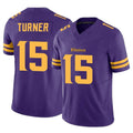 Vanessashop M.Vikings #15 Dallas Turner Player Purple Limited Alternate Vapor F.U.S.E. Home Game Stitched Jerseys