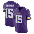 Vanessashop M.Vikings #15 Dallas Turner Player Purple Limited Vapor Untouchable Home Game Stitched Jerseys