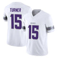 Vanessashop M.Vikings #15 Dallas Turner Player White Limited Alternate Vapor F.U.S.E. Home Game Stitched Jerseys