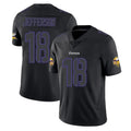 Vanessashop M.Vikings #18 Justin Jefferson Player Black Impact LImited Home Game Stitched Jerseys