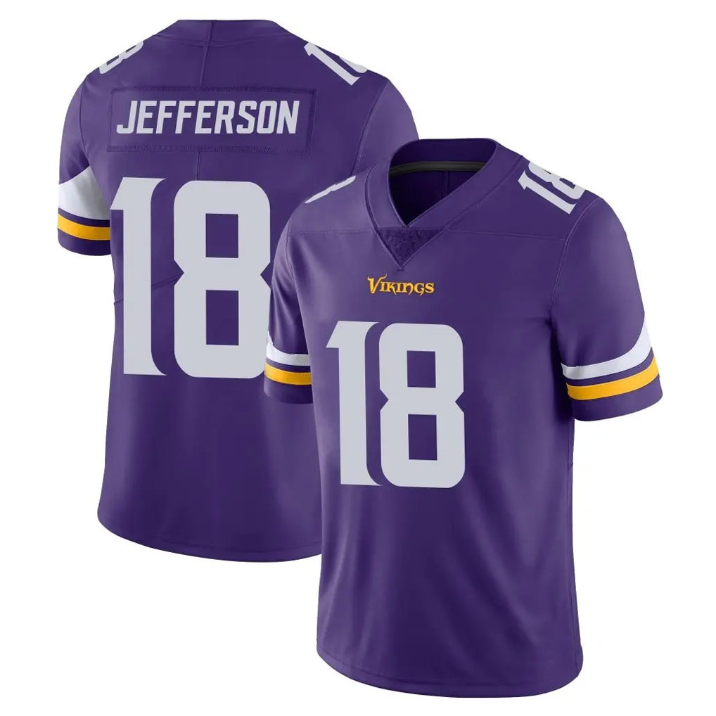 Vanessashop M.Vikings #18 Justin Jefferson Player Purple Limited Vapor Untouchable Home Game Stitched Jerseys