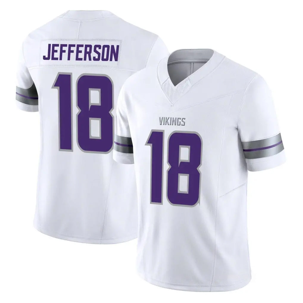 Vanessashop M.Vikings #18 Justin Jefferson Player White Limited Alternate Vapor F.U.S.E. Home Game Stitched Jerseys