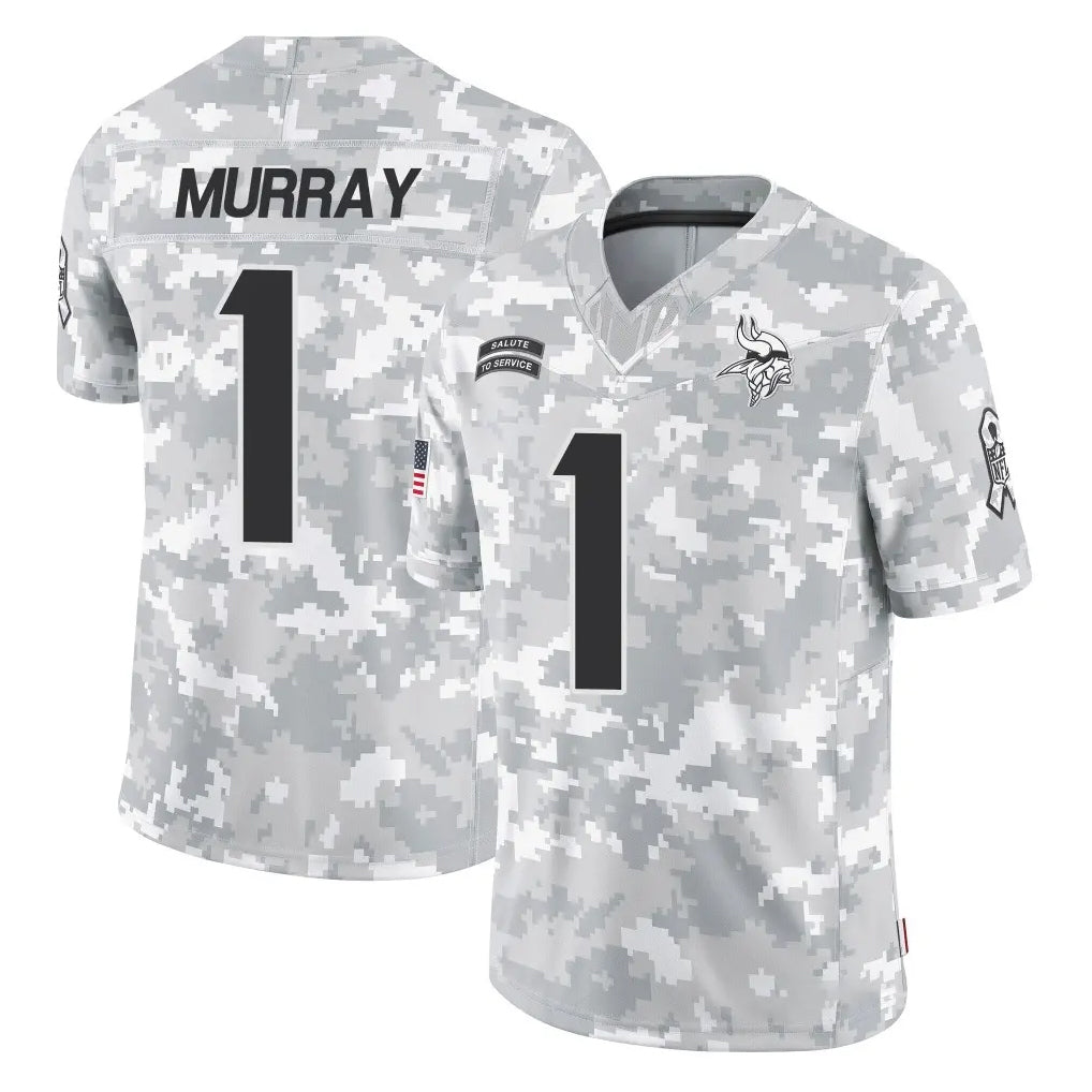 Vanessashop M.Vikings #1 Kyler Murray Player Arctic Camo Salute To Service Limited Game Stitched Jerseys