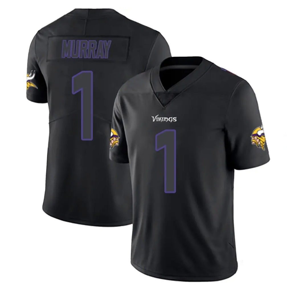 Vanessashop M.Vikings #1 Kyler Murray Player Black Impact LImited Home Game Stitched Jerseys