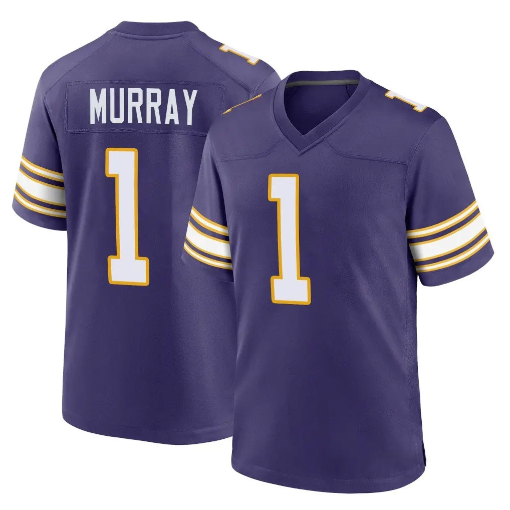 Vanessashop M.Vikings #1 Kyler Murray Player Purple Classic Home Game Stitched Jerseys